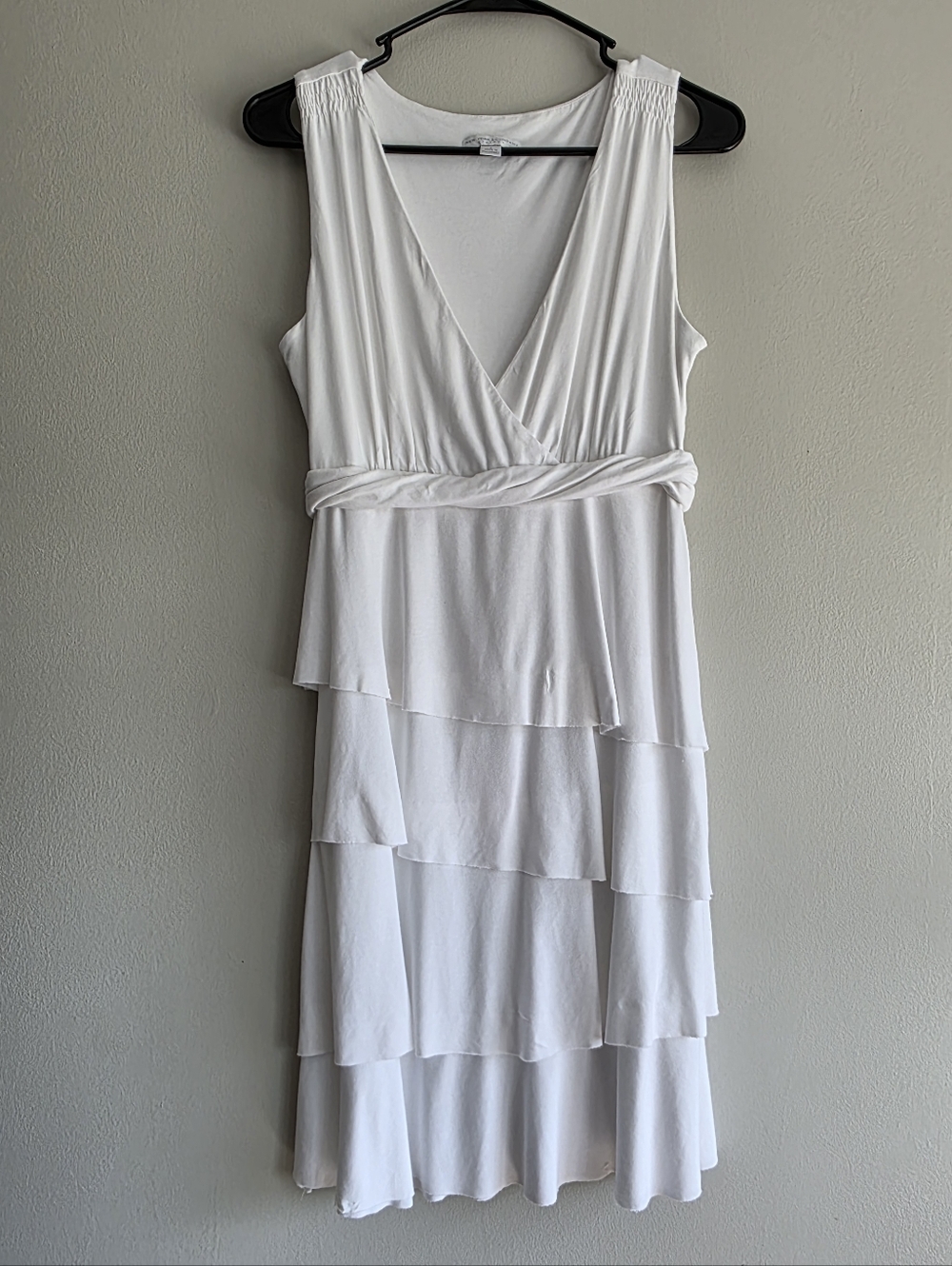 NWOT, Women's White Tiered Sleeveless Dress SIZE: Small